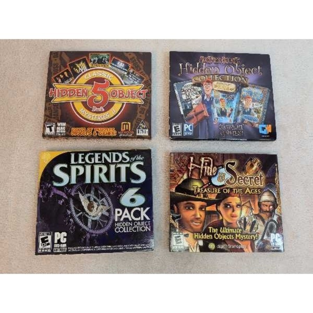 Hidden Object PC Game Bundle Mystery Puzzle Adventure Collection Lot of 4 PC DVD